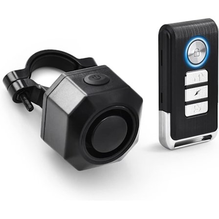 Tyverisikret cykelalarm med stativ, USB C genopladelig 110Db