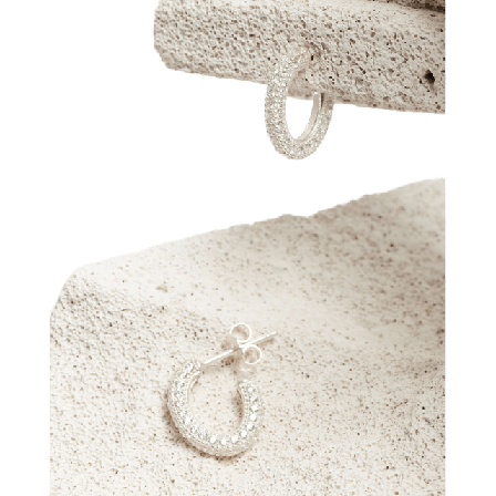 Cornelia Webb Stoned Hoop Earring Mini Örhängen Dam Silver ONESIZE
