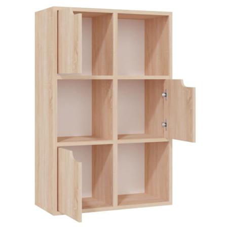 Vidaxl Bokhylla Sonoma-ek 60x27,5x88 Cm Spånskiva Brun