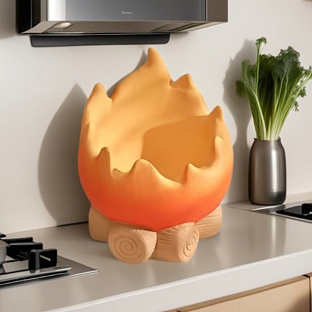 Keramisk bricka med flammönster – Unik dekorationsbricka för smink, smycken & heminredning_OF