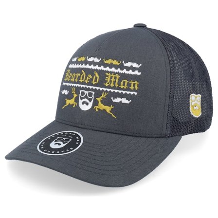Ho-Ho-Hats - Grey trucker Czapka Z Daszkiem - Ugly Christmas Logo Grey Trucker @ Hatstore