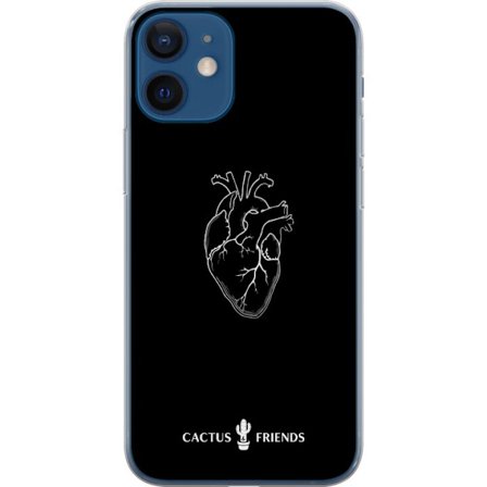 Kompatibelt Mobilskal till Apple Apple iPhone 12 mini Kaktus och Vänner - Midnatt Anatomi Hjärta