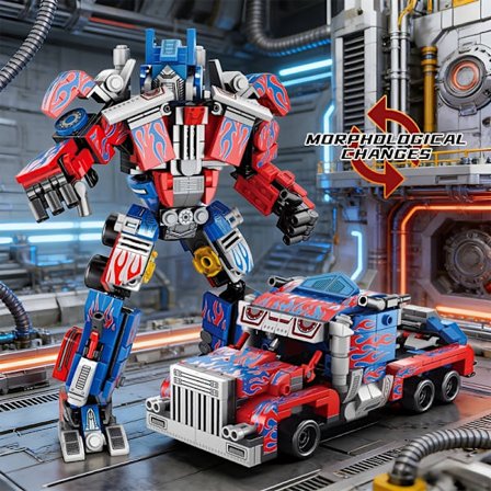 2-i-1 Transformers Samlefigurer | ABS Arkitekturmodell Byggeklosser for Hjemmeinnredning, Ideell for Jul, Thanksgiving og Va (LGL)