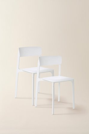 Jotex - Stol 2-pk Hvit - BRANTEVIK - Kjøp Hagestoler & -krakker hos Jotex