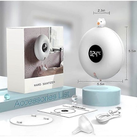 Väggmonterad Automatisk Skumtvåldispenser LED Temperaturdisplay Elektrisk Beröringsfri Infraröd Sensor Kök Badrum Dispenser