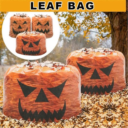 2025 3 st Halloween lövpåsar Trädgård gräsmatta PE utomhusdekoration sopsäckar