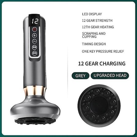 Sähköinen imukuppihierontalaite vartalolle, selluliittia vähentävä hierontalaite sähköinen Guasha-kaavin rasvanpolttoon ja laihdutukseen