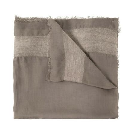 Emporio Armani, Scarf with logo Grijs, Dames, Maat:ONE Size,print