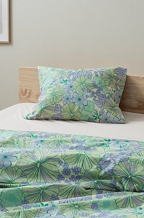 Jotex - Poszewka Na Poduszkę Zielony/Wielokolorowy - FIORI - Kup Poszewki na poduszki firmy Jotex