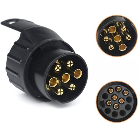 7/13 Adapter för släpvagnskontakt 7 till 13 stift dragkrokskontakt 7-polig till 13-polig för bilsläp, traktor, husvagn, cykelställ