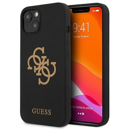 Guess GUHCP13SLS4GGBK iPhone 13 mini 5,4" sort/sort hårdt etui Silikone 4G Logo