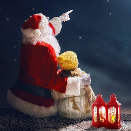Pakke med 2 Julelys Dekorativ Lykt LED Lys Lampe Bordplate Santa Lykt Hengende Flammeløse Lykter Lys Lykt Jul Jul