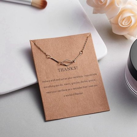 Thanks - necklace with oval 18K gold plated gift thank you