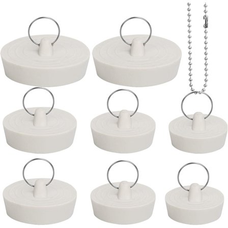 8 stk. gummipropper til vask, badekarprop med ring, køkkenvaskprop til afløb i badeværelsesvask 2,8 cm 3,2