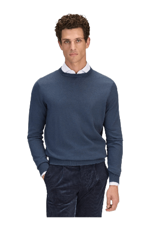 John Henric Merino Crew Neck Sweater (noa) Tröjor Herr Blå XL