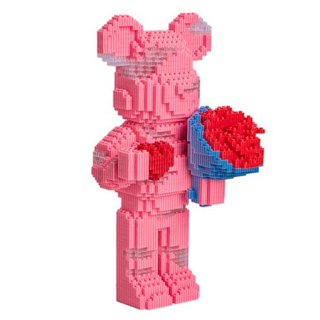 DIY Intelligens Trænings Bjørn Blok Klods Legetøj til Forældre Børn Voksne Pink