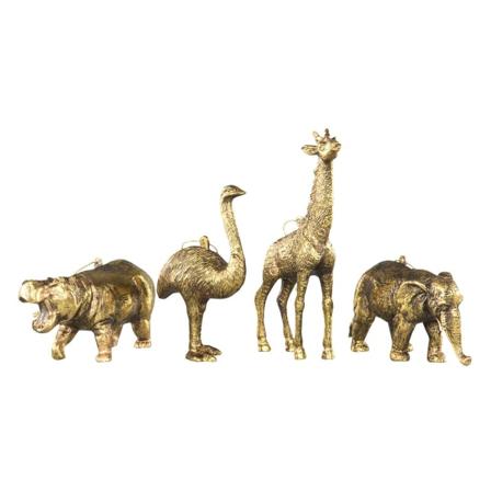 Julgranspynt Djungelmix Häng Mörkguld 12cm 4-pack