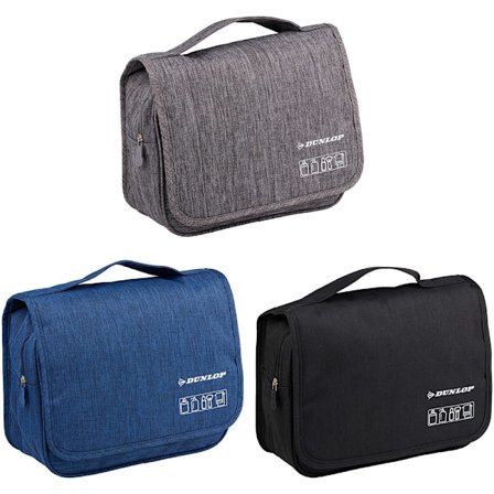 Toilettaske med kompakt design og fire rum