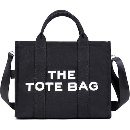 Canvas tasker til damer, afslappet canvas taske med lynlås, dobbelte skulderstropper, canvas skuldertasker til skole og shopping