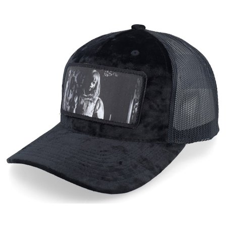 Scenes - Creepy Doll Velvet Black/Black A-frame Trucker Trucker Black Cap - @ Hatstore