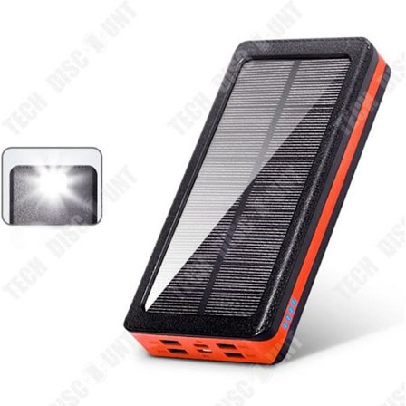 Ekstern batteri - LUNAVO - 30000 mAh - Solenergi - Camping - Studerende
