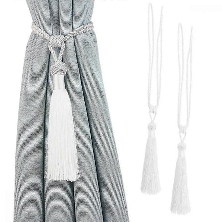 2 stk Gardinomtak Dusk Omtak, Håndlagde Gardinholdere Tau Gardinomtak Håndlagde Gardinholdere For Hjemmekontor Vinduer PLS hvit