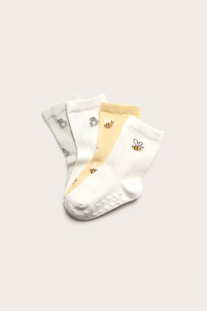 Newbie | Strumpor med djur 4-pack | Grå