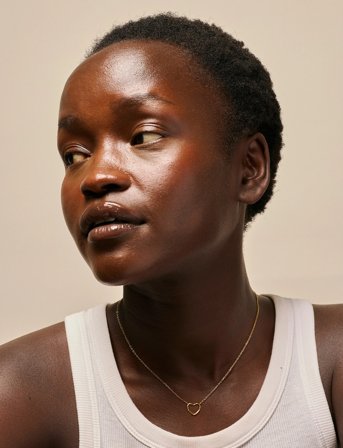 Enamel Copenhagen Necklace, Organic Heart - Gold - ONE SIZE 40 - 45 cm