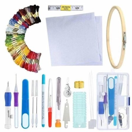 Broderikit Broderimønstre Punch Needle Kit Punch Needle Sett Korssting DIY Syverktøy AC171-S