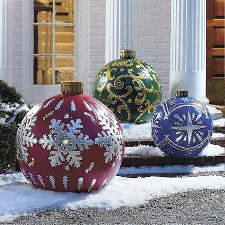 Ekstra store oppustelige julekugler i PVC, julepynt udsalgskugle