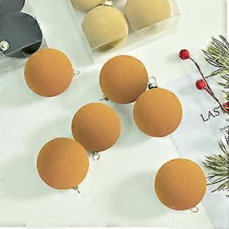 6 stk. fløjls julekugler, flokerede juletræskugler, plastik kugler, jule dekorative hængende ornamenter, juletræsdekoration 6 cm