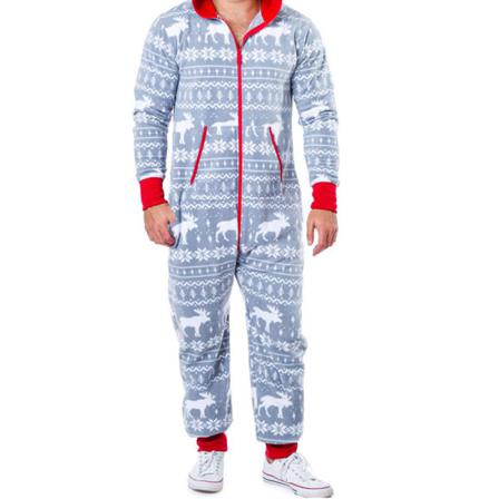Full Dragkedja För Män Med Fickor Jumpsuit Romper Hoodie Vuxen Onesie