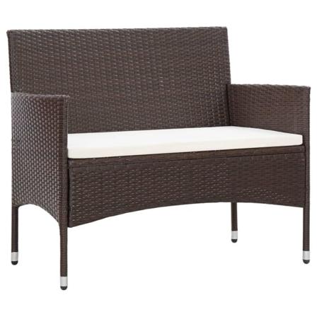 Vidaxl Loungeset För Trädgården Med Dynor 4 Delar Konstrotting B Brun