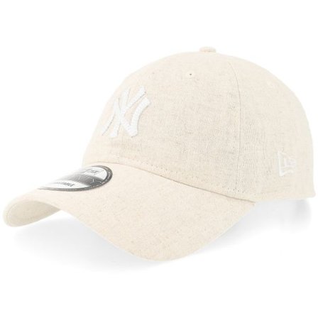 New Era - MLB Beige unconstructed Keps - New York Yankees Linen 9TWENTY Stone Dad Cap @ Hatstore