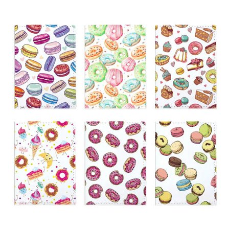 PU Passport Cover Dessert Pattern Travel Passport Holder Protector Document Business Credit ID Cards Wallets Case Bag Organizer