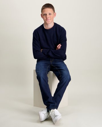 LMTD NLMLODETT LS O-NECK KNIT Blå Genser Gutt - Kids Brand Store