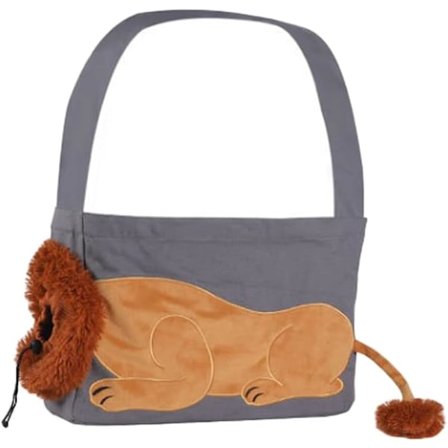 Løveformet kæledyrsslynge til katte og hunde, håndfri skuldertaske med åndbart mesh og sikkerhedsspænde, mørkegrå eller sø B