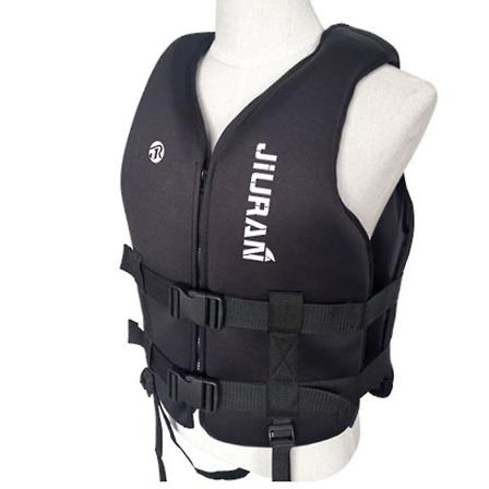 Vuxen flytväst i neopren, säkerhetsväst för vattensport, fiske, vattenskidor, kajakpaddling, båtliv, simning, drifting Black L(60-75kg)