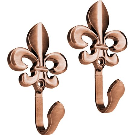 2 stk. væg gardin kroge, vintage stil metal gravering håndværk dekorative tøj bøjler, til stue, badeværelse, skab frakke krog, rød