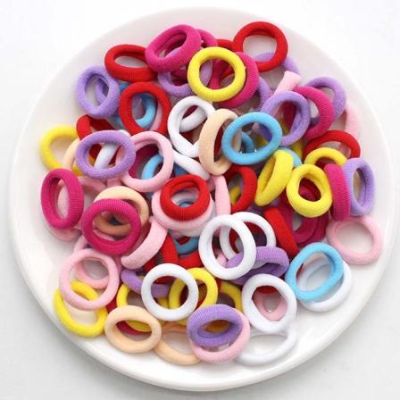 100 stk/sett Jenter Fargerike Nylon Hårbånd Barn Hestehale Holder Scrunchie Liten Elastisk Hodebånd Søte Barn Hår Tilbehør