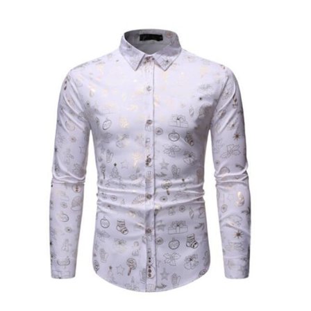 Juleskjorte herre langermet skjorte for fest