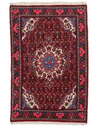 Bidjar Rug 100X155 Black/Dark Red Wool, Persia