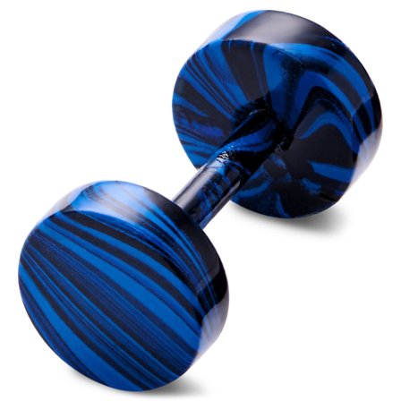 Satago | Faux Écarteur Clou d'Oreille en acier inoxydable noir & bleu 6 mm pour hommes - Clous d'oreille