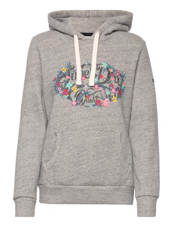 Vintage Floral Scripted Hood Grey Superdry