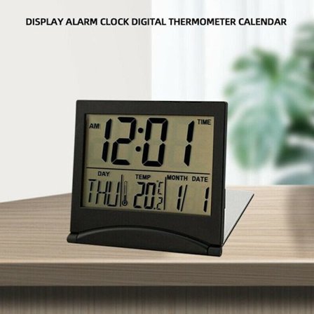 Digital Clock 8.5*7.8*0.8cm LCD Multifunction Own Battery Snooze Table