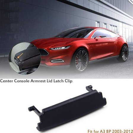 Svart Mittkonsol Armstöd Lock Clip Kompatibel med Audi A3 8P 2003 2012