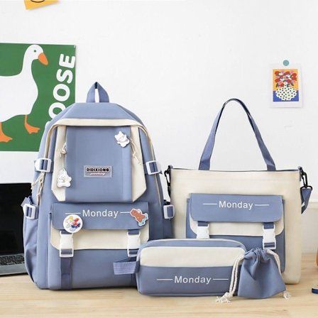 Skolryggsäck för studenter, skolväska för flickor, grundskola, campus, liten och fräsch, tre fack, stor kapacitet, ryggsäck för mellanstadiet, pojke -