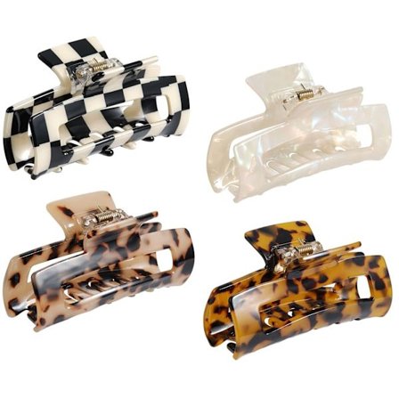 4 stk. Mode Hårklemme Sæt, Havfrue Farve Acetat Clips, Leopard Franske Sommerfugl Hårspænder til Kvinder Piger