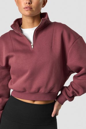 ICANIWILL - Nimble Cropped 1/4 Zip Wild Berry - Oberteile - Damen - ICIW
