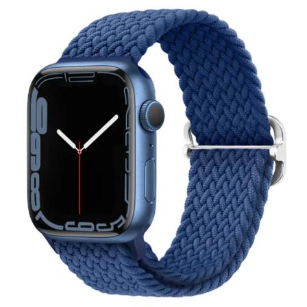 Elastisk Flettet Rem til Apple Watch 42mm/44mm/45mm/49mm - Marineblå Blå